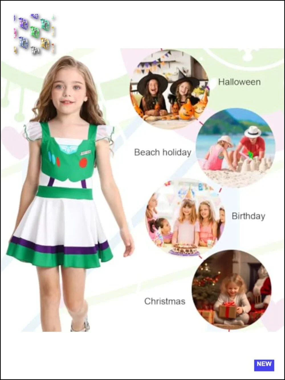 Girls Princess Dress Up Halloween Cosplay Outfit Birthday Gift